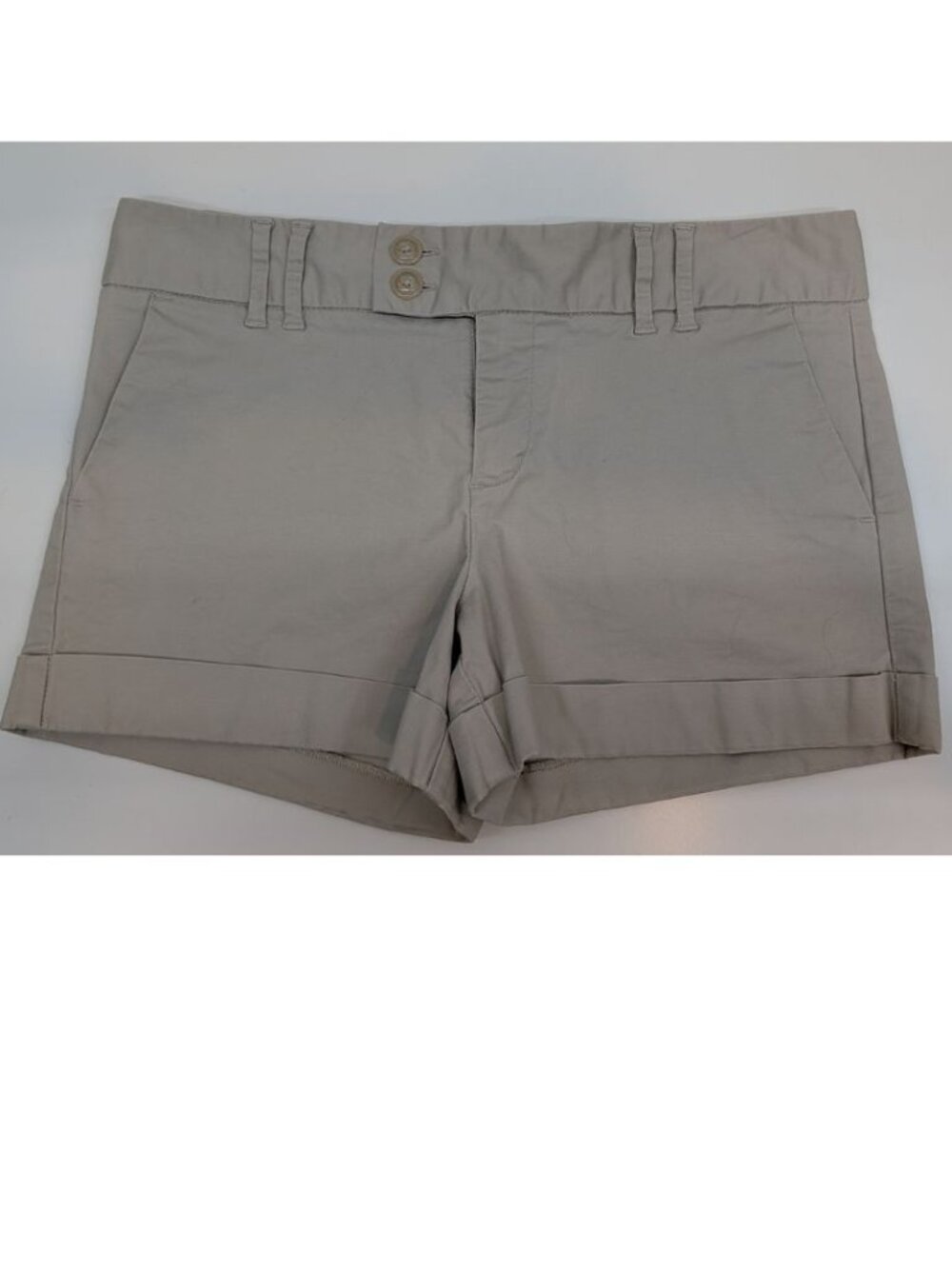 Old Navy Khaki Shorts Womens Size 8 Low Waist Stretch Cuffed 3.5 Inseam